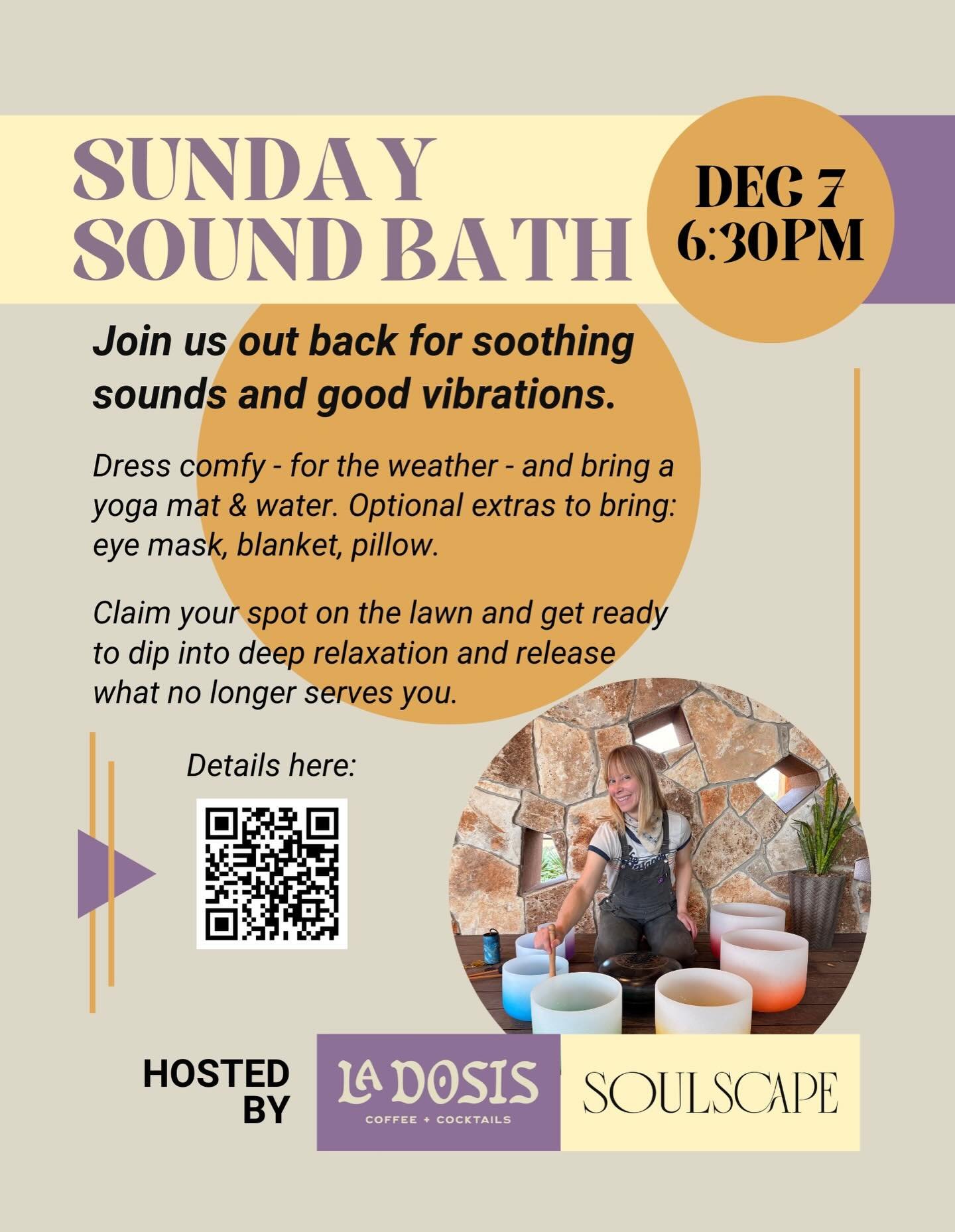Save the date! You know you&rsquo;ll need some #selfcare amidst the holiday shuffle. Join me at @ladosiscoffee for our monthly sound bath for #CedarPark. 🥰