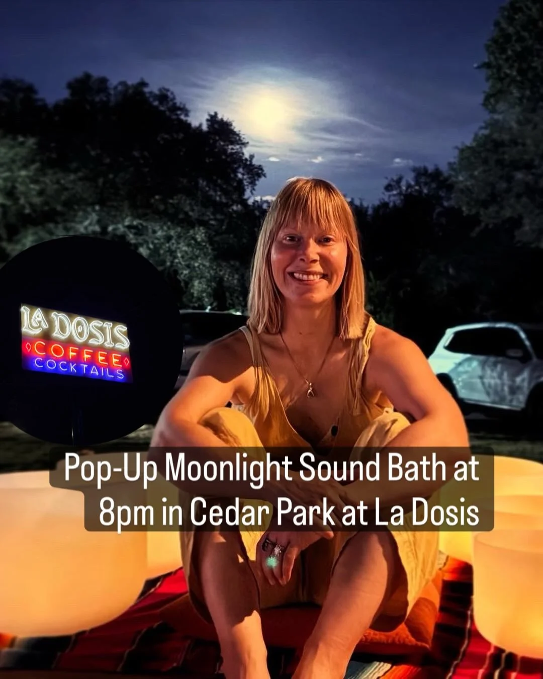 When your friends all want to gather for the full moon, you bring your bowls. 😂 Come join us for an impromptu sound bath at 8pm @ladosiscoffee. We&rsquo;ll be there early and stay after to hang.