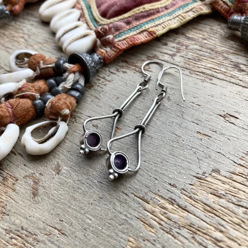 dangly sterling silver and amethyst earrings 3.jpeg