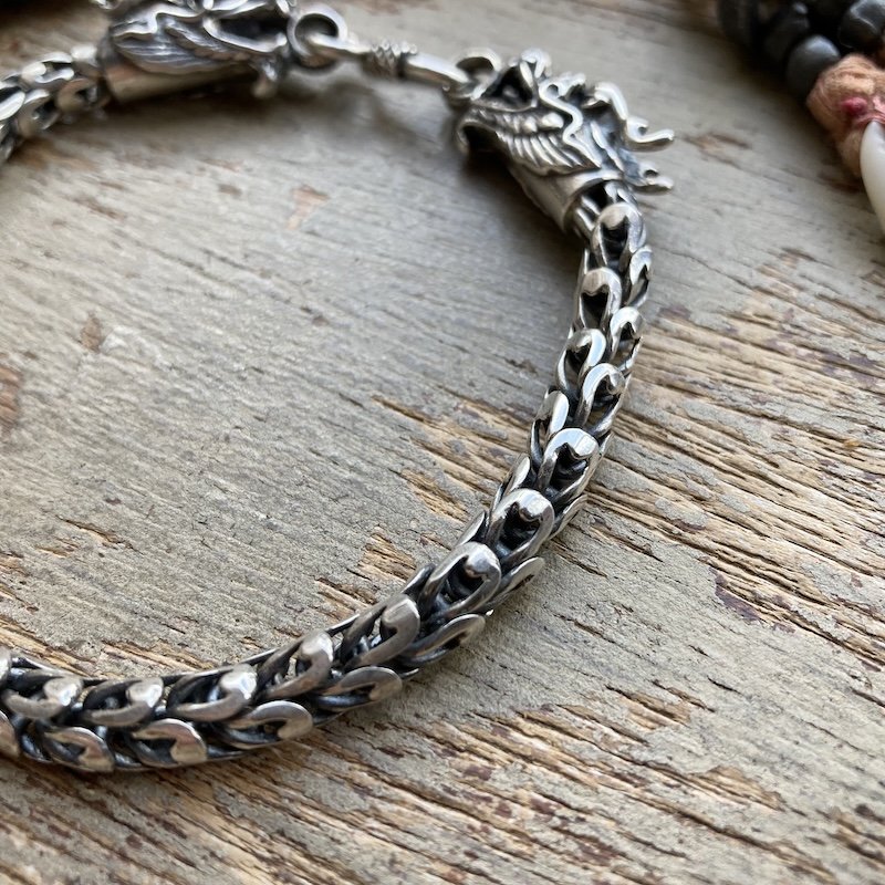 Amazing Vintage Sterling Silver Dragon Bracelet