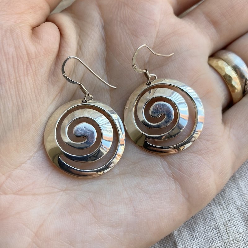 Funky Sterling Silver Spiral Earrings