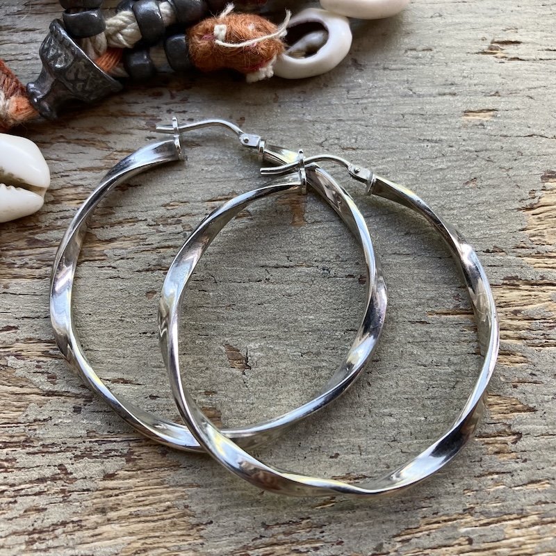 vintage twisted sterling silver hoops 1.jpeg