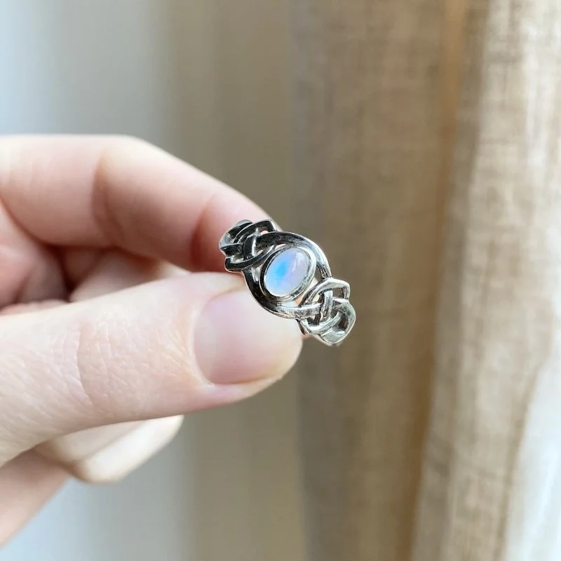 celtic sterling silver rainbow moonstone ring 4.jpeg