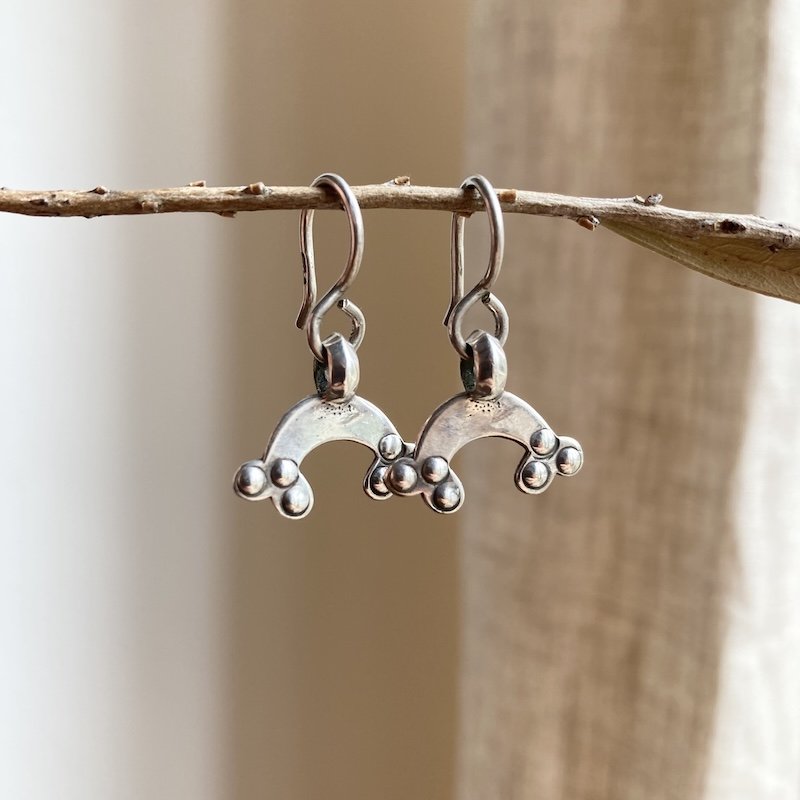 handmade solid silver rainbow arch earrings 4.jpeg