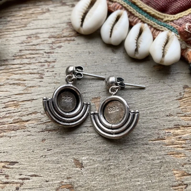 vintage bohemian sterling silver and garnet earrings 2.jpeg