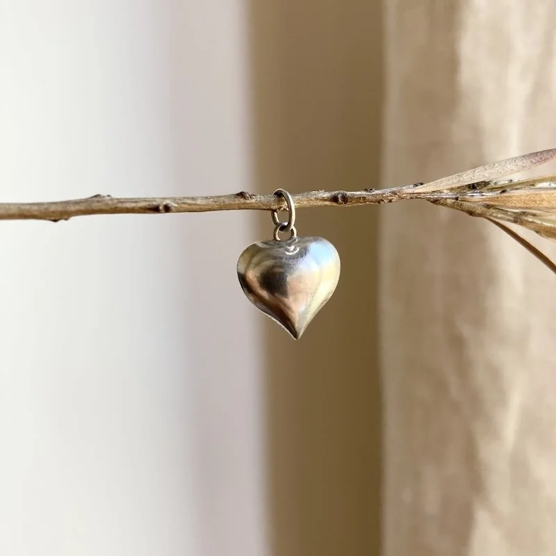 Cute Little Sterling Silver Puffy Heart Pendant