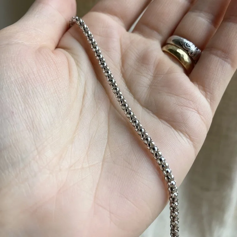 Pretty Sterling Silver Popcorn Chain Bracelet