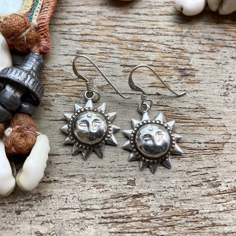 vintage Indian sterling silver sun earrings 1.jpeg