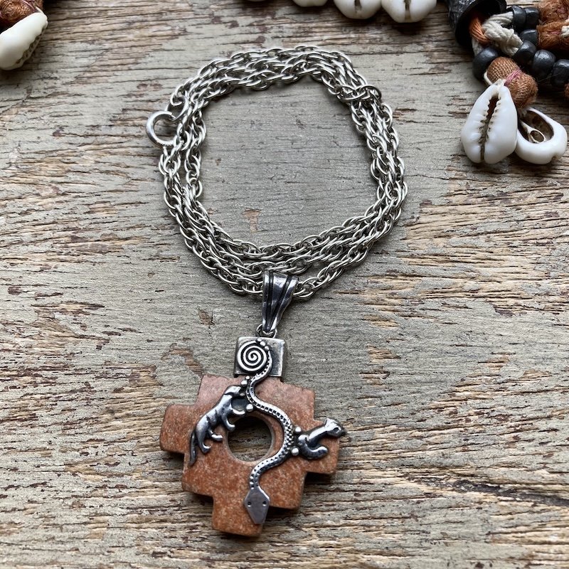 Wonderful Vintage Peruvian Chakana Necklace With Animals
