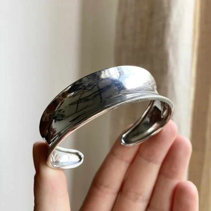 vintage simple sterling silver cuff bangle 1.jpeg