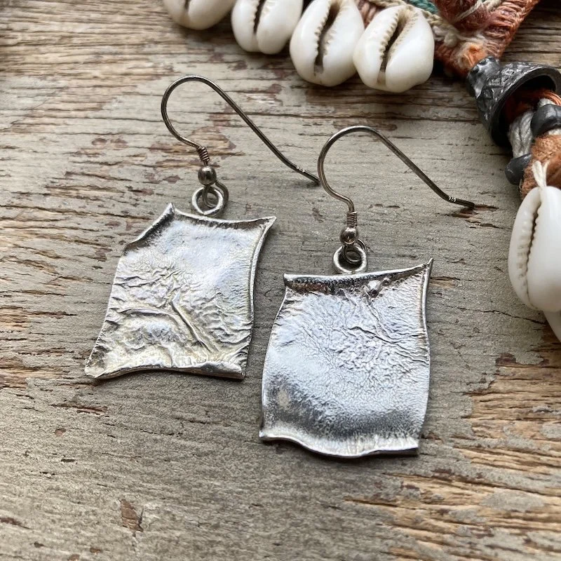handmade modernist textured sterling silver earrings 2.jpeg