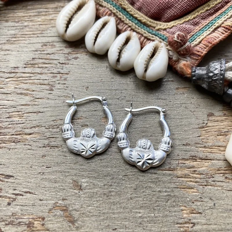 sterling silver Claddagh hoops 2.jpeg