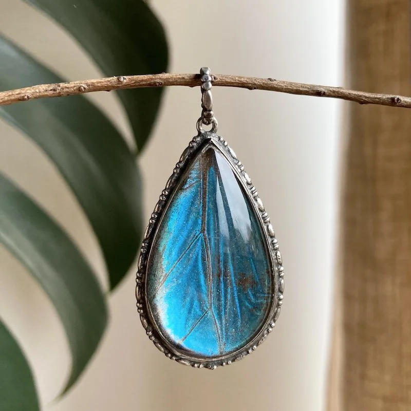 antique sterling silver butterfly wing pendant 5.jpeg