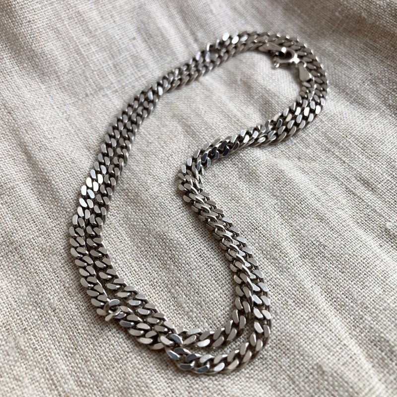 Fab Vintage Sterling Silver Curb Chain 18"