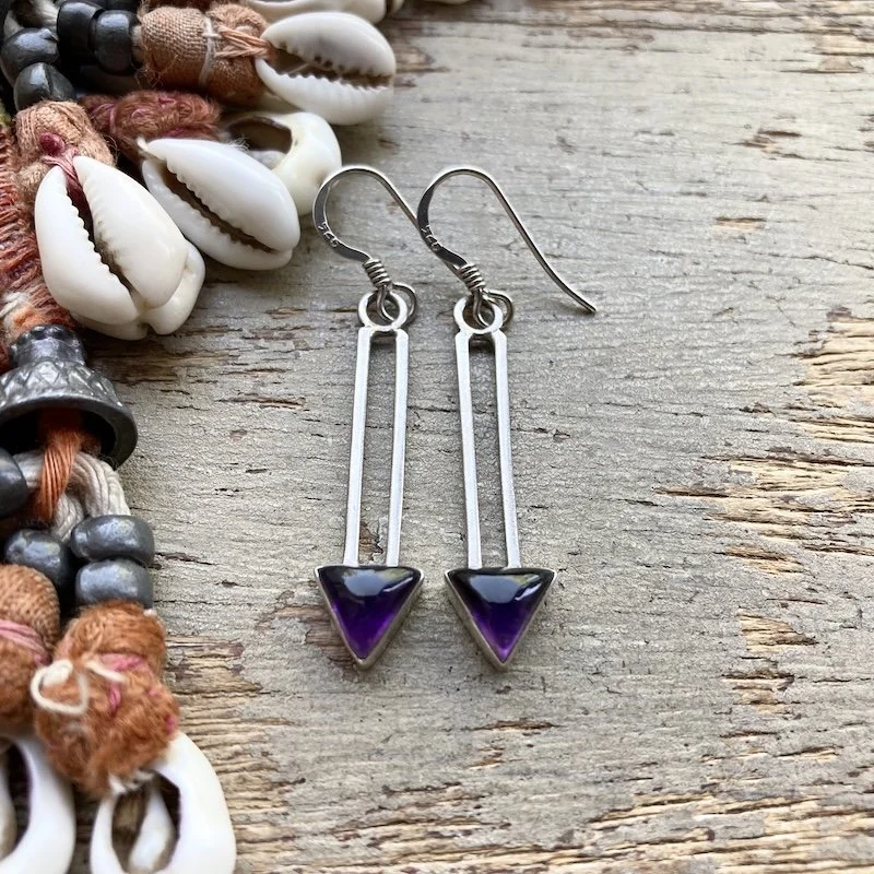 modernist sterling silver and amethyst earrings 1.jpeg