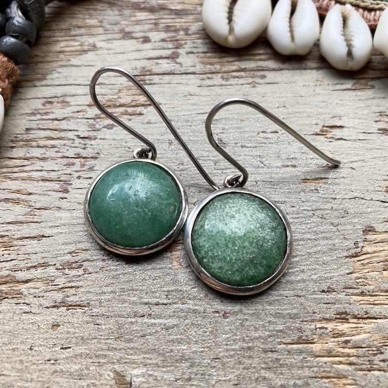 handmade sterling silver aventurine earrings 1.jpeg