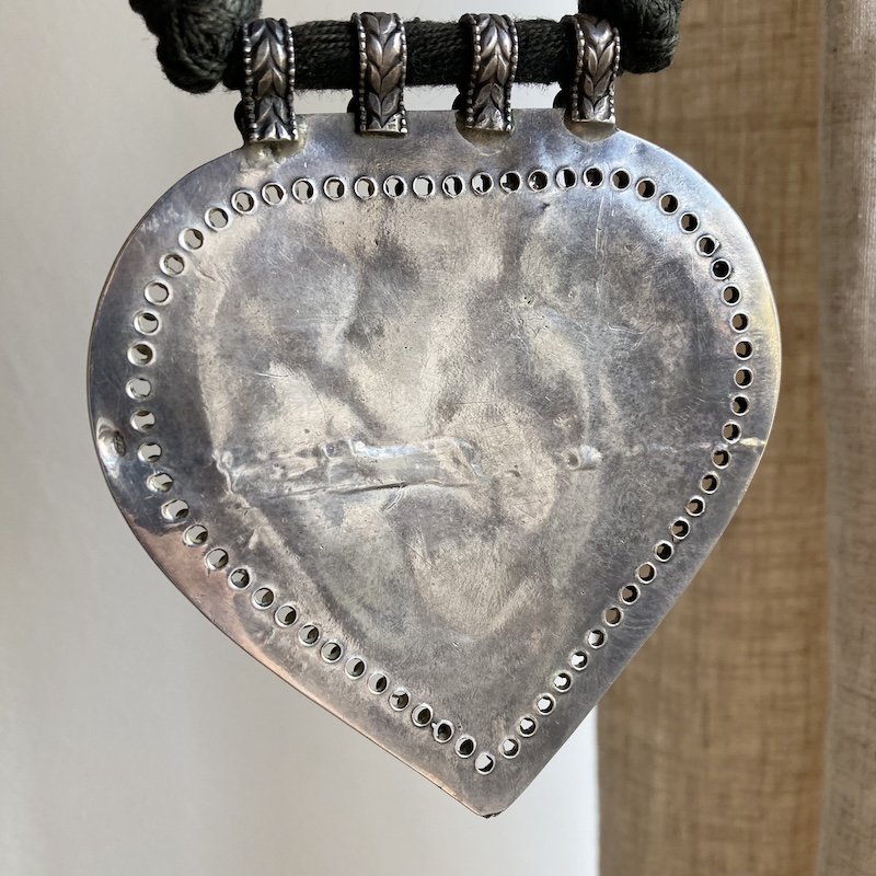 Stunning Vintage Indian Ornate Sterling Silver Necklace