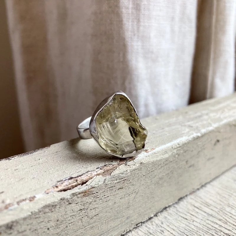 sterling silver and raw lemon quartz ring 1.jpeg