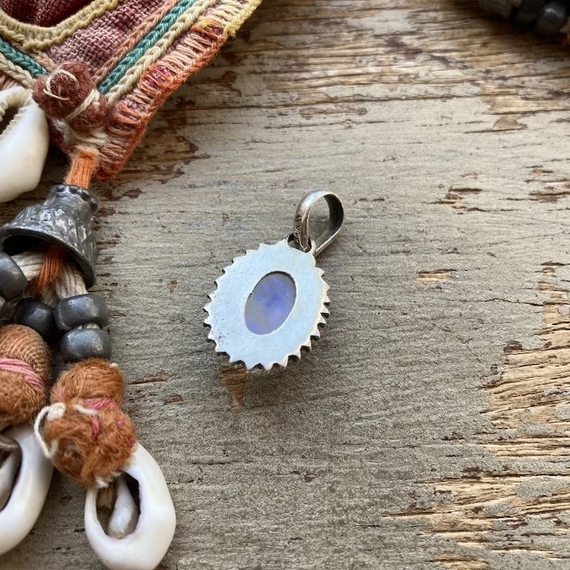 ornate sterling silver and rainbow moonstone pendant 3.jpeg
