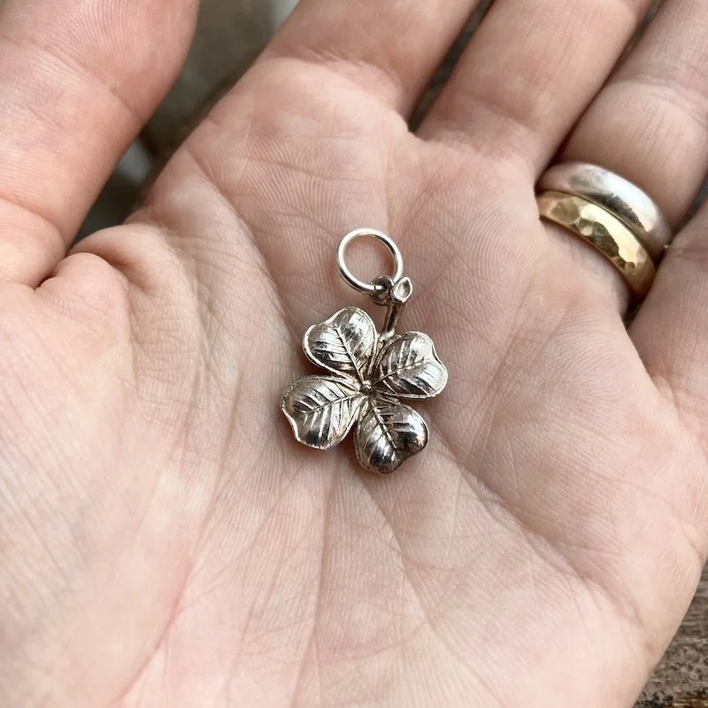 Vintage Sterling Silver Lucky 4-Leaved Clover Pendant
