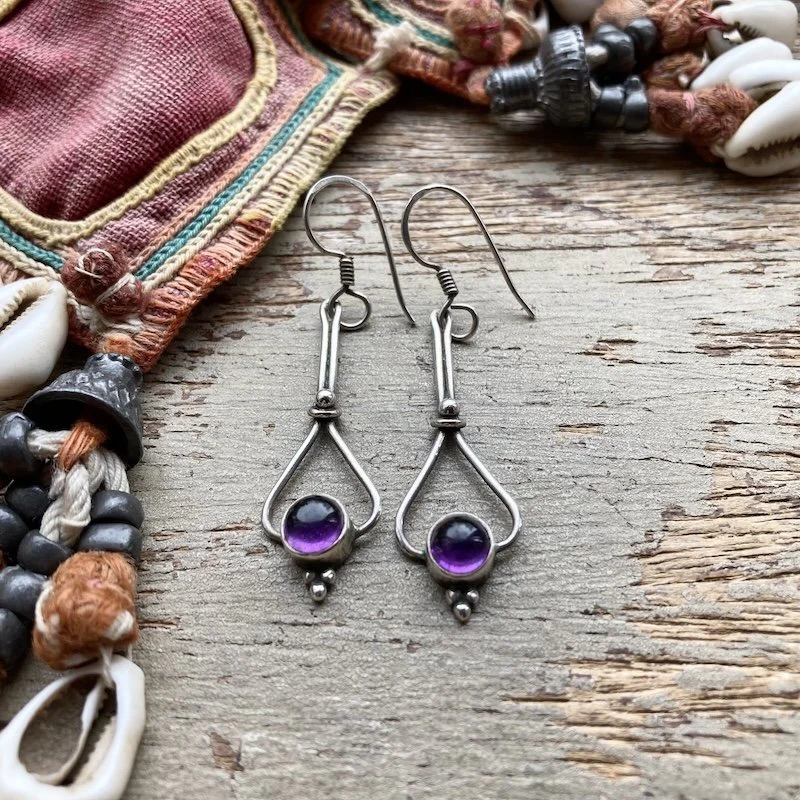 dangly sterling silver and amethyst earrings 2.jpeg
