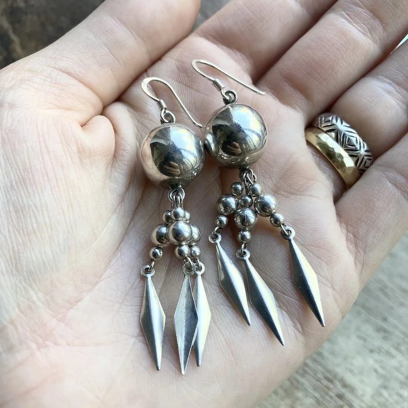 vintage sterling silver dangly bohemian earrings 2.jpeg