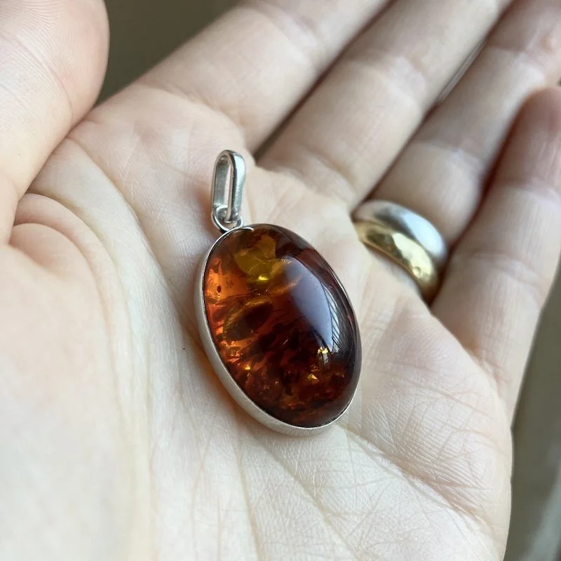 vintage sterling silver and natural amber pendant 3.jpeg