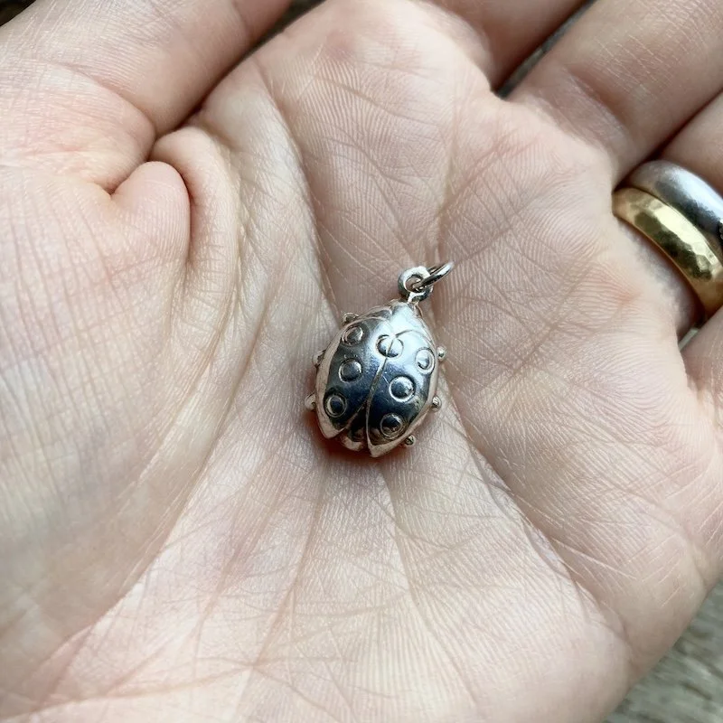 Adorable Sterling Silver Ladybird Pendant