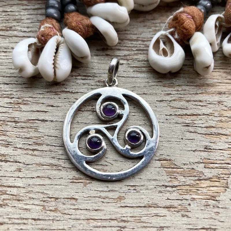 sterling silver and amethyst triskelion pendant 1.jpeg