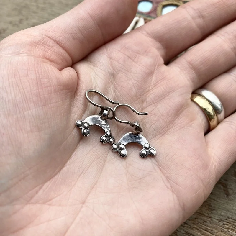 handmade solid silver rainbow arch earrings 3.jpeg