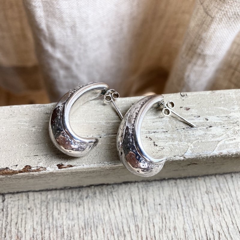 textured sterling silver hooped earrings 2.jpeg