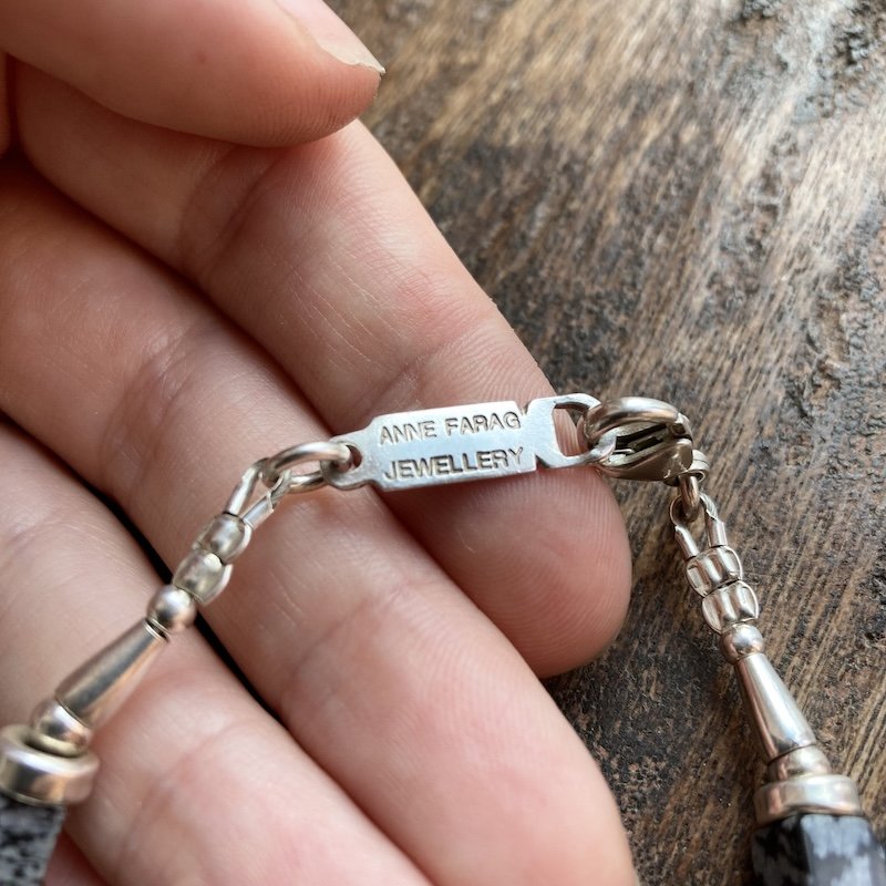 Anne Farag Handmade Sterling Silver Beaded Bracelet