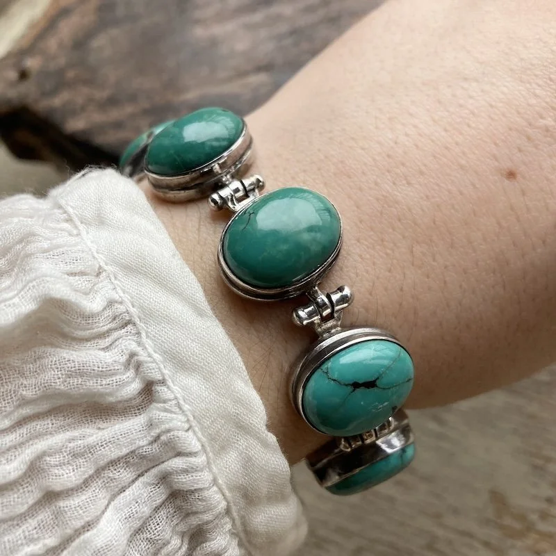 vintage sterling silver and turquoise bracelet 2.jpeg