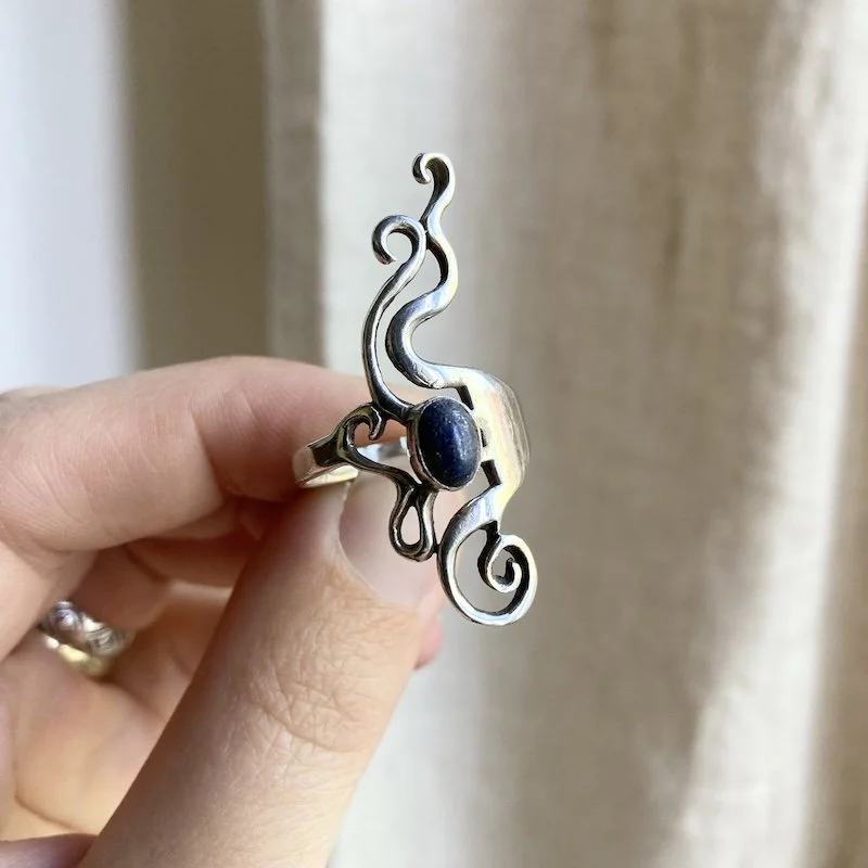 swirly ornate sterling silver and lapis lazuli ring 3.jpeg