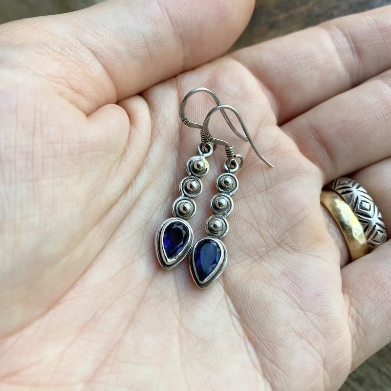 sterling silver and iolite dangly earrings 4.jpeg