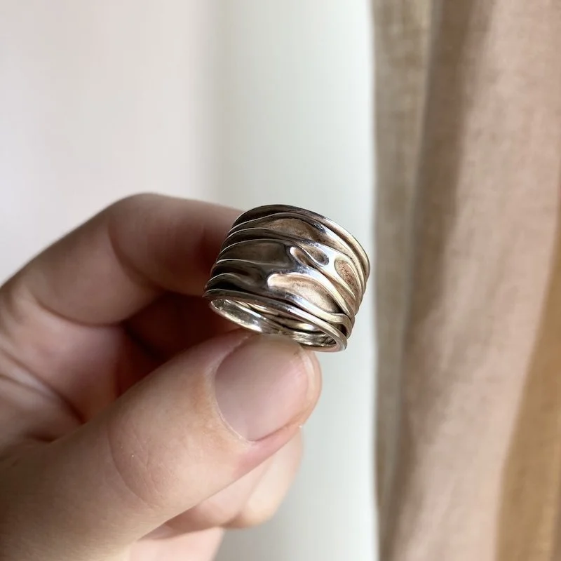 chunky textured solid silver ring 4.jpeg