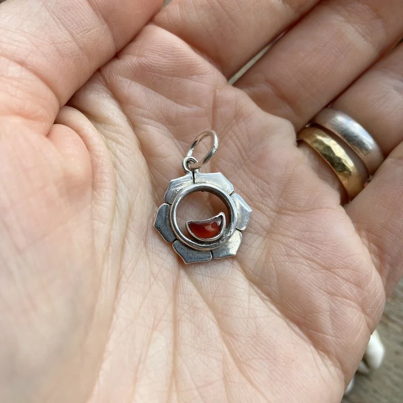 sterling silver and carnelian sacral chakra pendant 1.jpeg