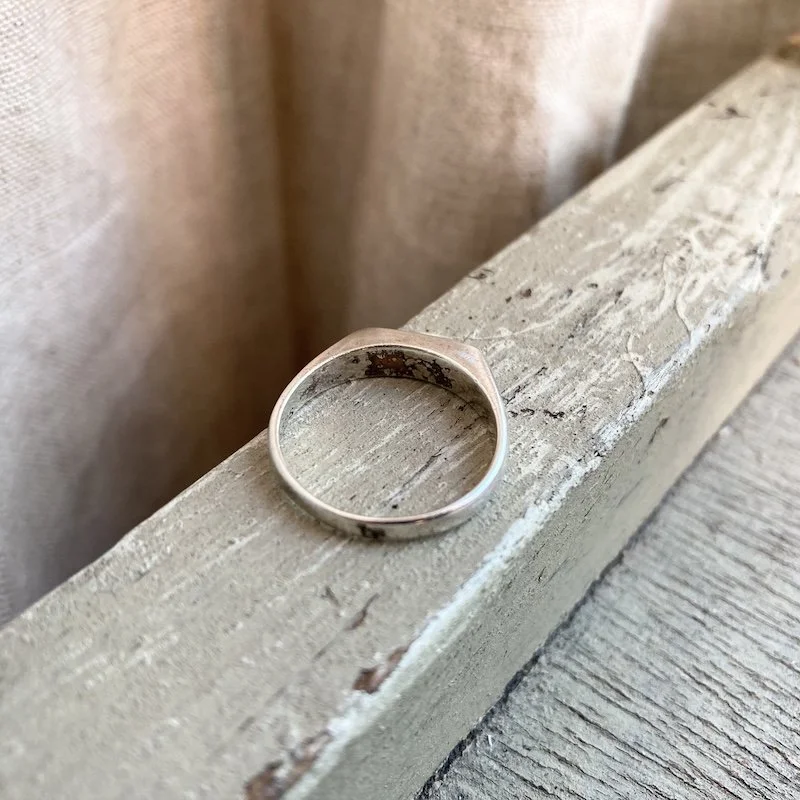 simple sterling silver inlaid carnelian ring 2.jpeg