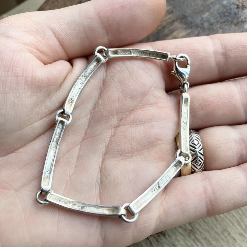 funky textured solid silver bracelet 2.jpeg
