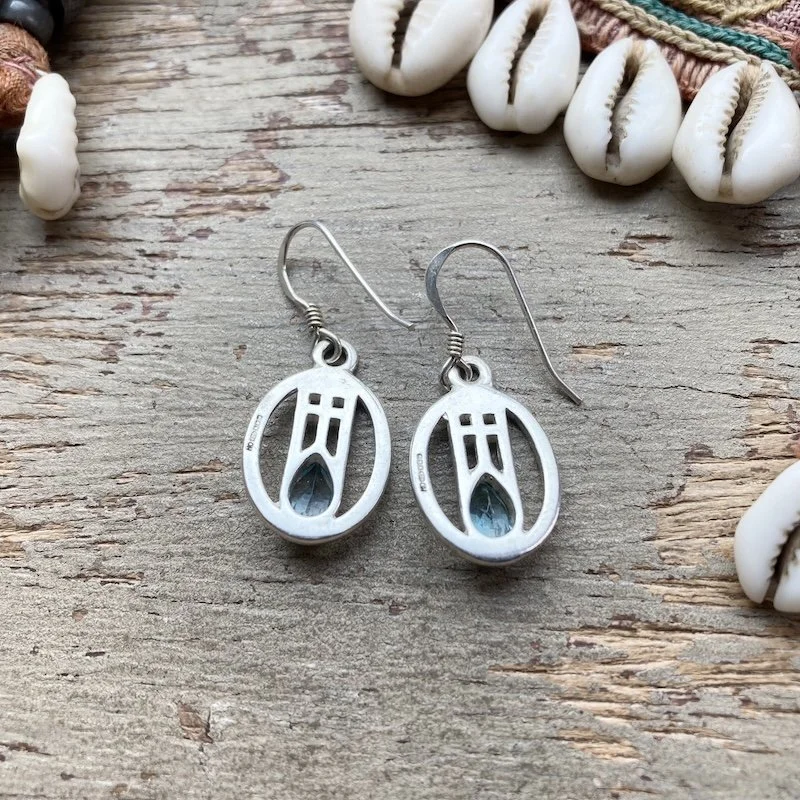 Beautiful Sterling Silver and Topaz Earrings