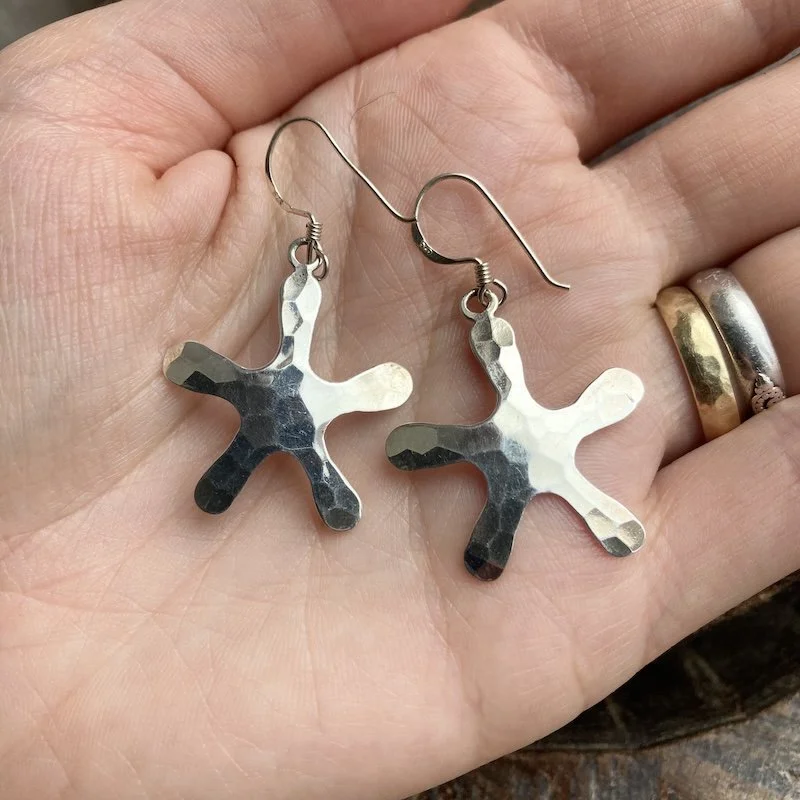 hammered sterling silver star earrings 3.jpeg