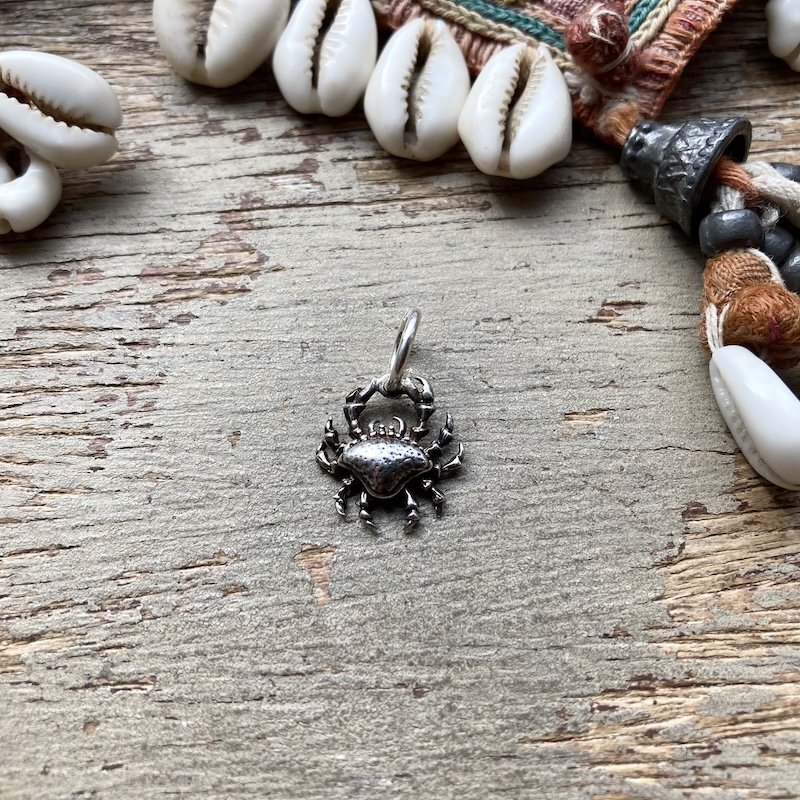 Vintage Sterling Silver Crab Pendant