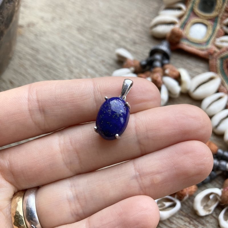 Pretty Little Sterling Silver Lapis Lazuli Pendant