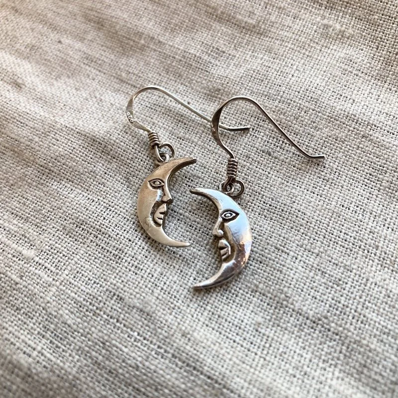 Dreamy Sterling Silver Celestial Moon Earrings