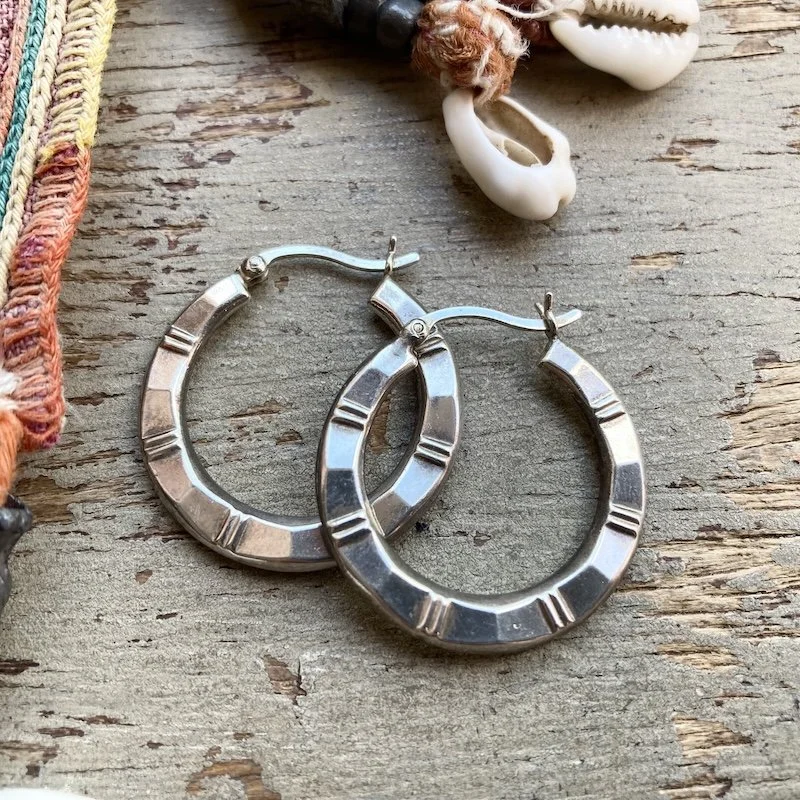sterling silver textured hoops 1.jpeg