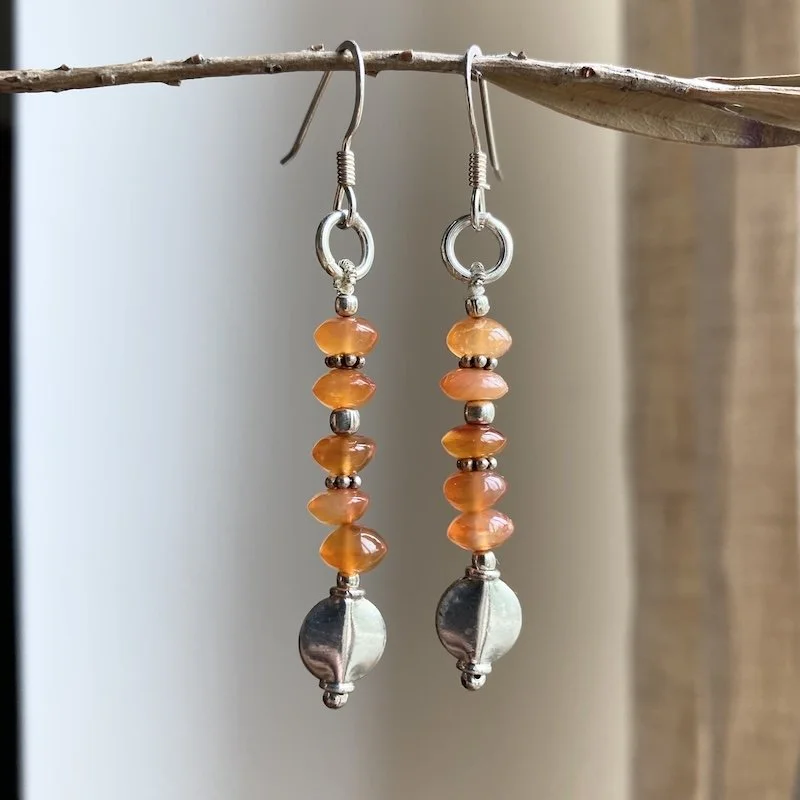 sterling silver beaded carnelian earrings 5.jpeg