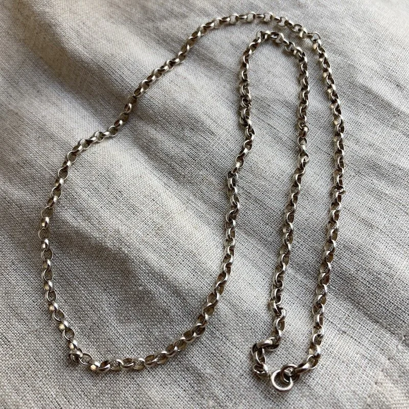 Fab Vintage Sterling Silver Belcher Chain 22"
