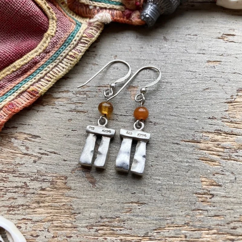 vintage Kit Heath sterling silver Stonehenge earrings 3.jpeg