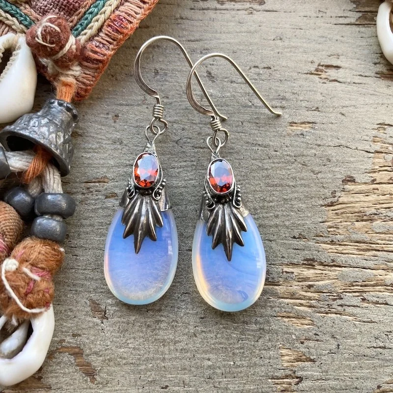 sterling silver opalescent glass earrings 1.jpeg