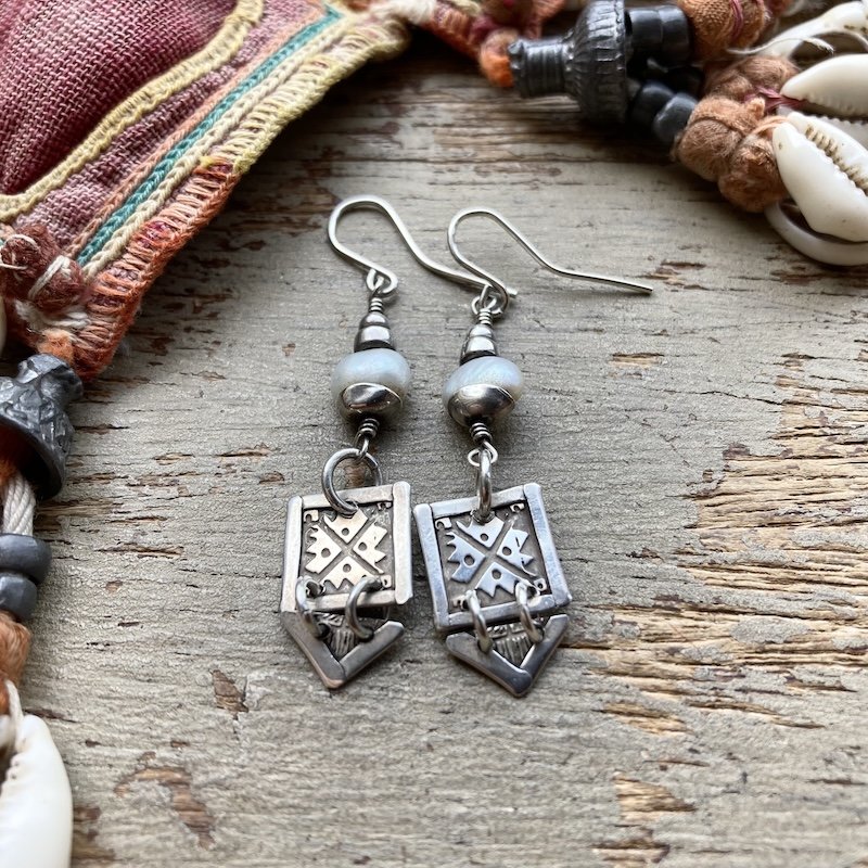 handmade dangly sterling silver earrings with pearls 1.jpeg